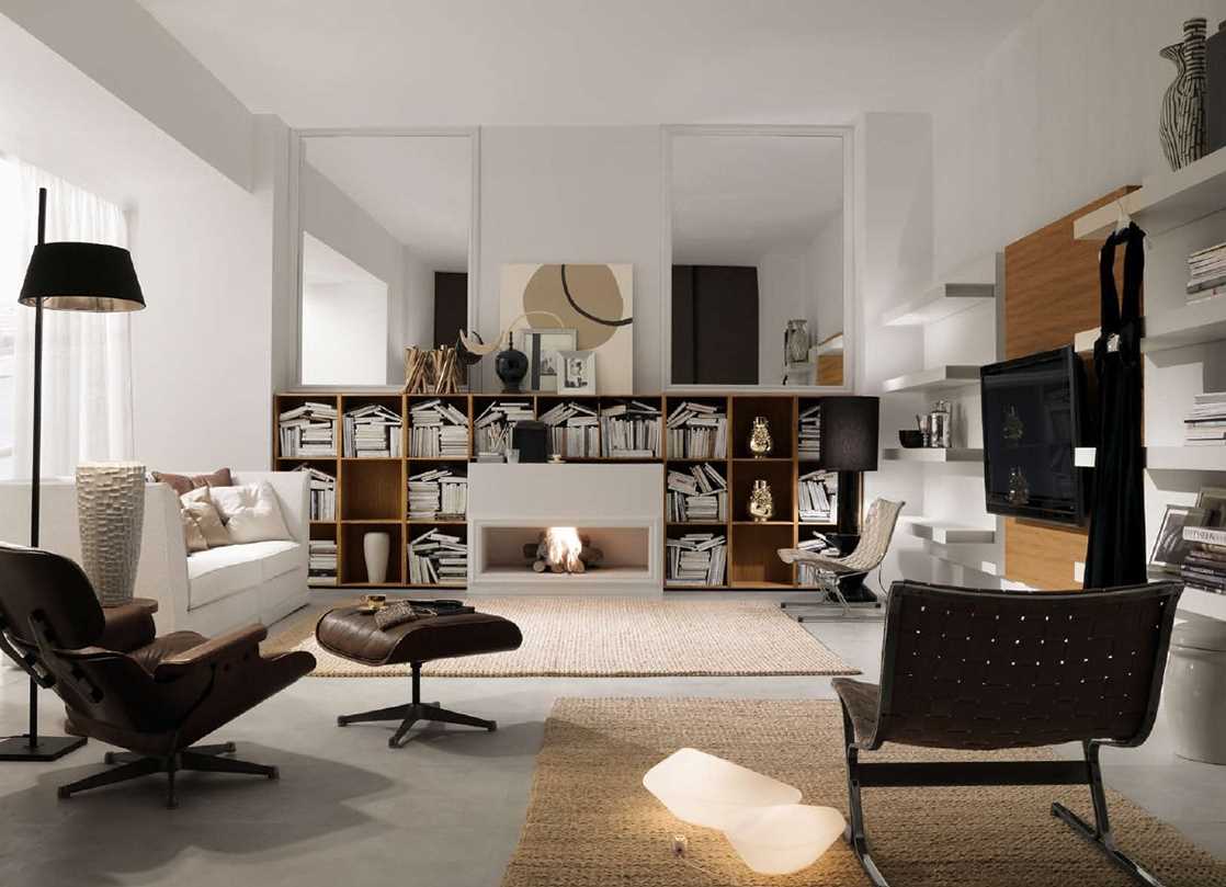 versione del design luminoso del soggiorno in stile moderno