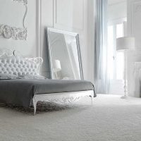 version of a beautiful bedroom design in white photo
