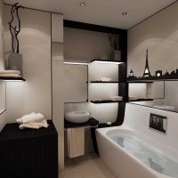 variant of the unusual interior of the bathroom 4 sq.m photo