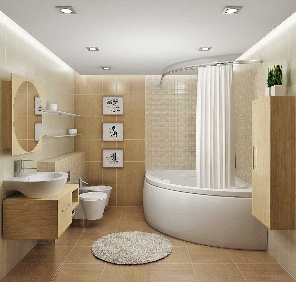 option of an unusual interior of a bathroom of 4 sq.m