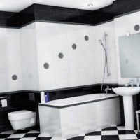 version of a beautiful bathroom design in black and white photo