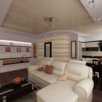 living room design 18 square meters in the photo