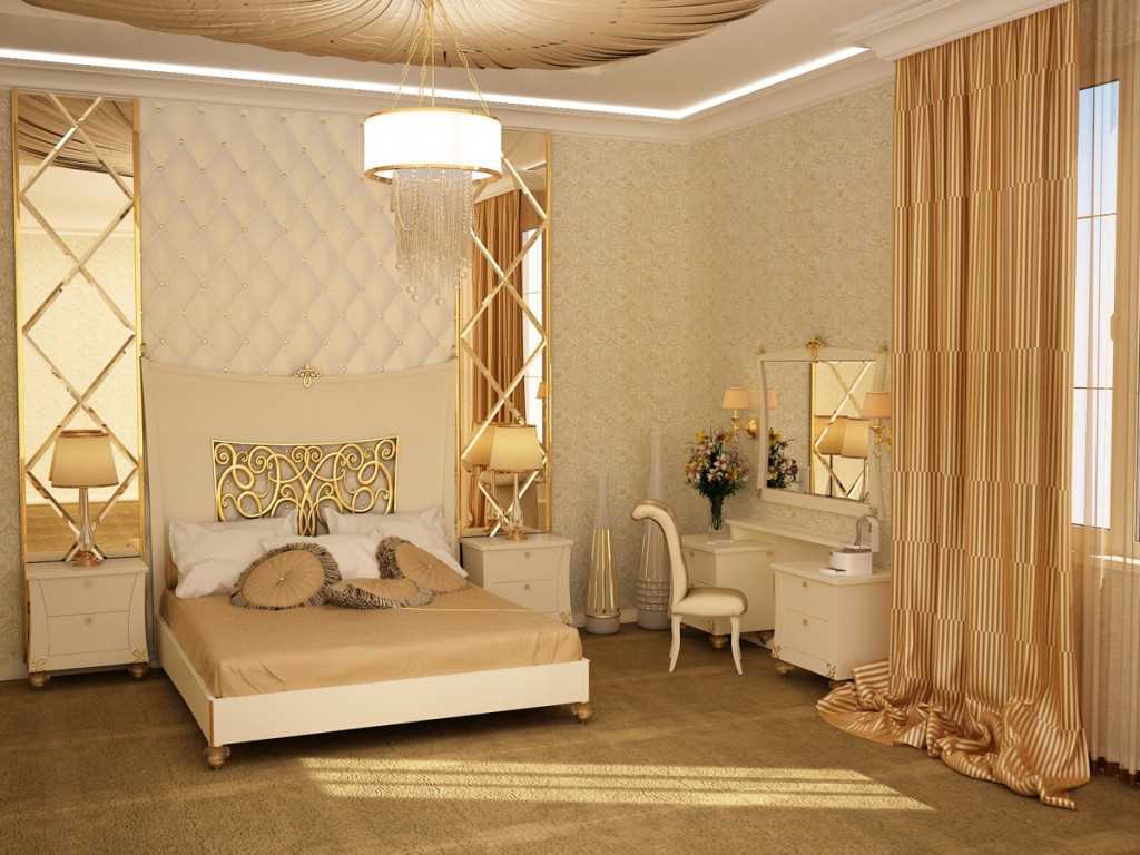 variant of an interesting combination of beige in the decor of the room