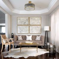 variant of an unusual combination of beige in the decor of the apartment photo