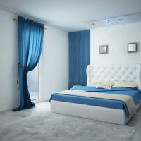 the option of using an unusual blue color in the design of the room picture