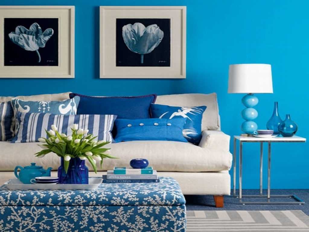 option for applying bright blue in the style of the room