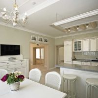 option of using light design in a bright apartment interior photo