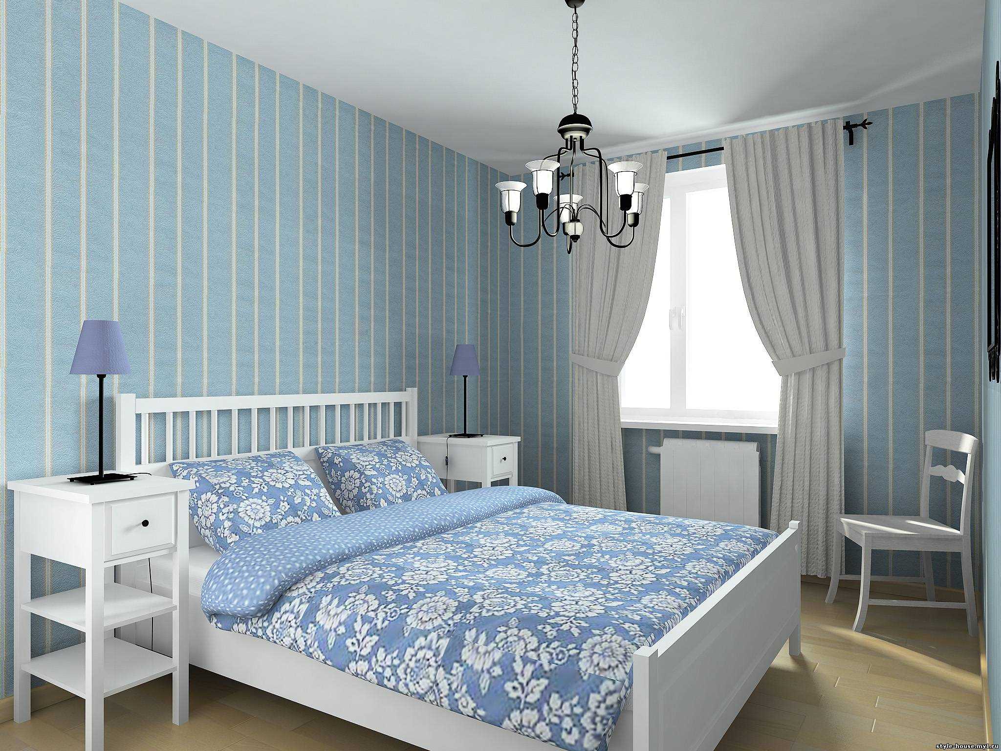 the idea of ​​using bright blue in room design