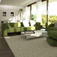 green application in a light apartment interior photo