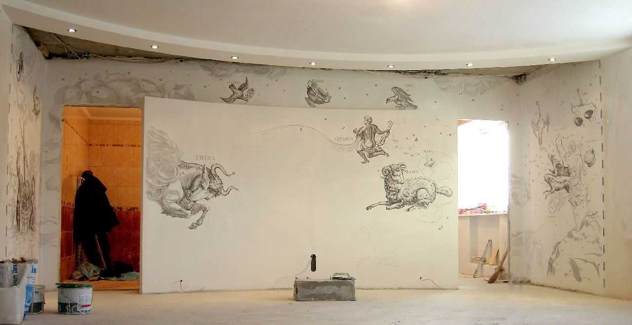 the idea of ​​a beautiful home decor with wall painting