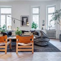 variante del brillante design dell'appartamento nella foto in stile scandinavo