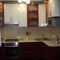 variant of the unusual decor of the kitchen 14 sq.m photo