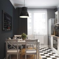 An example of a bright kitchen design 14 sq. m picture