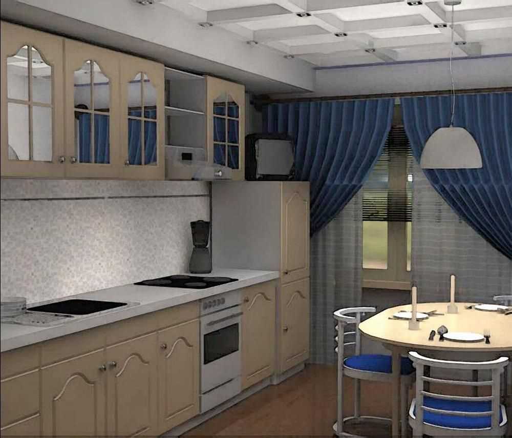 bright kitchen design option 9 sq.m