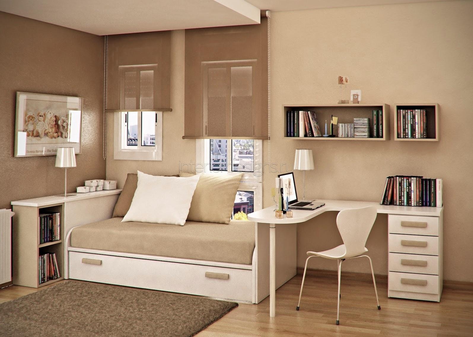 idea of ​​a beautiful design of a small dorm room