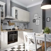 An example of a bright kitchen design 8 sq.m photo