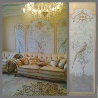 idea of ​​an unusual style of an apartment with wall painting photo