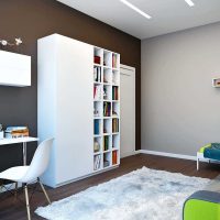 the idea of ​​a bright combination of color in the design of a modern photo room