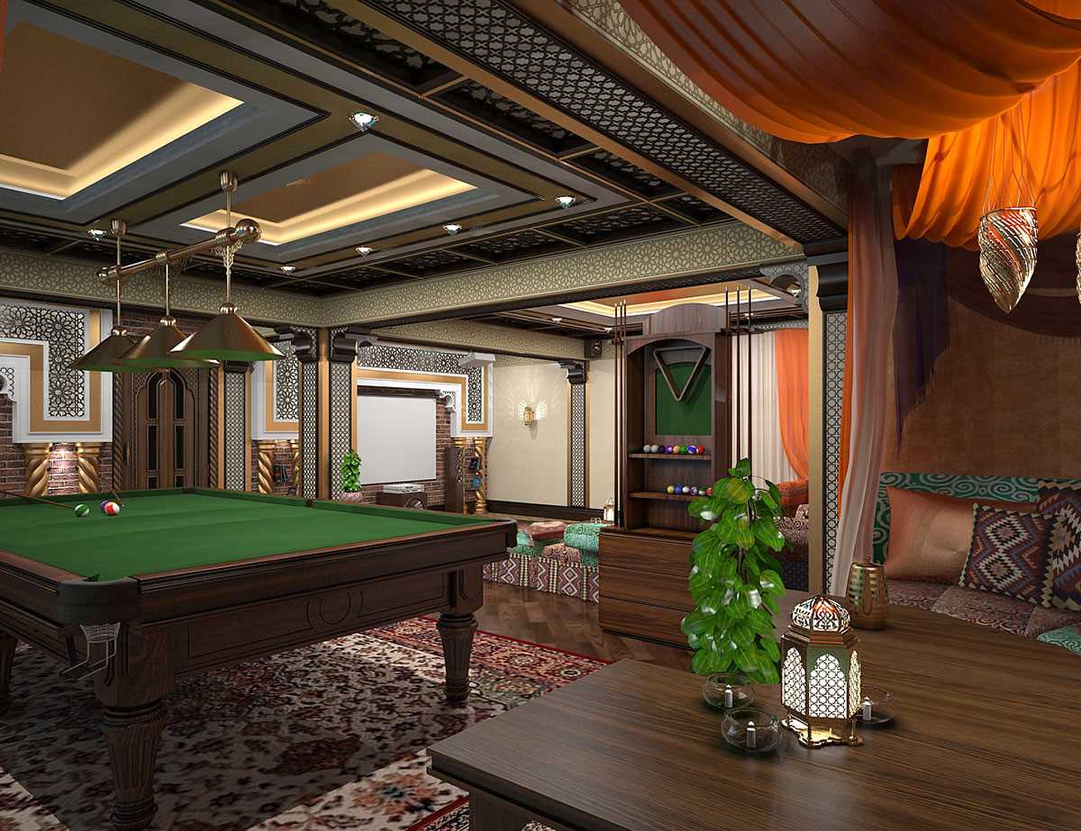 variant of a light billiard room decor