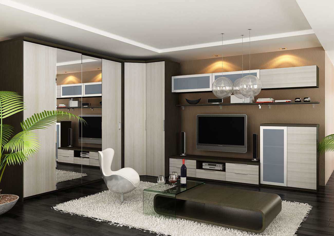 the idea of ​​a bright living room bedroom decor