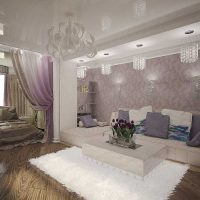 variant of the unusual interior of the living room bedroom 20 sq.m. picture