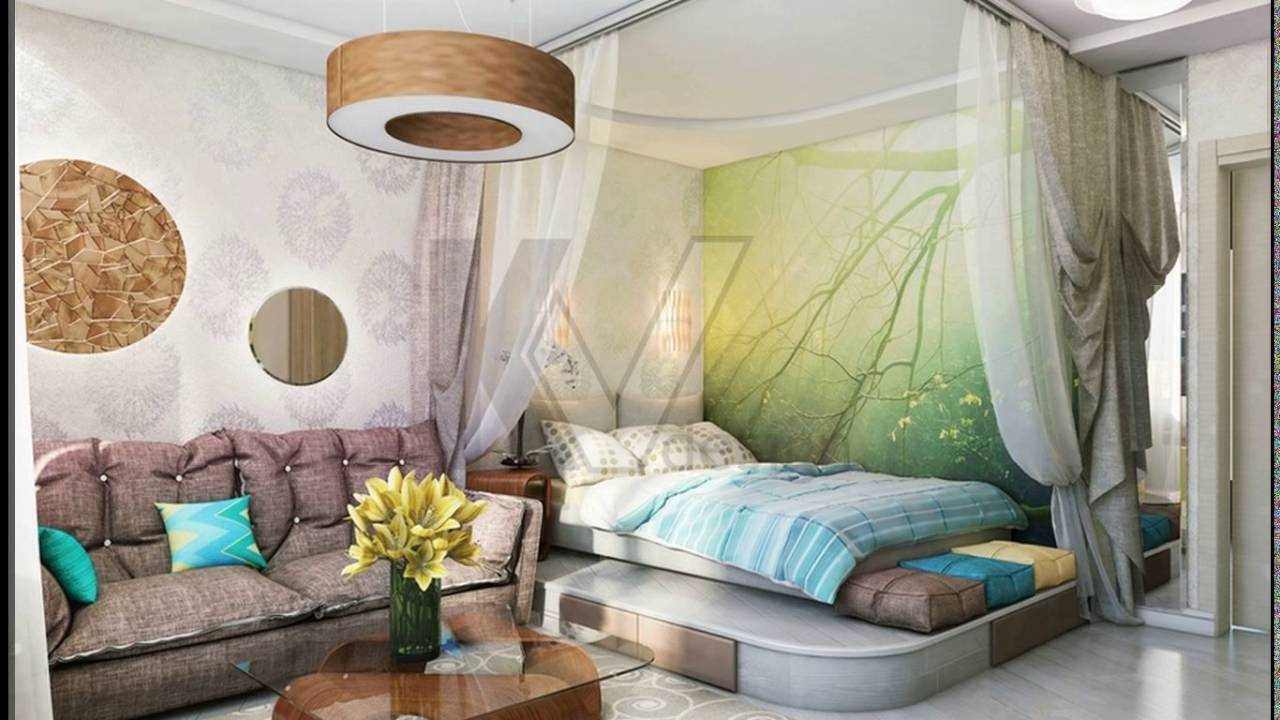 option of a beautiful style of a bedroom of 18 sq.m.