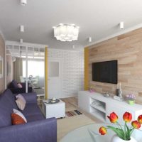 the idea of ​​a bright interior two-room apartment in Khrushchev photo