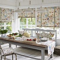 the idea of ​​an unusual style of a nursery with roman curtains picture