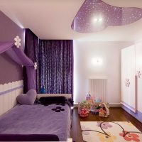 version of the beautiful style of a children's room for a girl 12 sq. m. photo