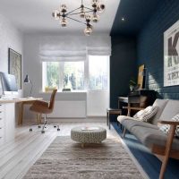 idea of ​​an unusual interior of an apartment in a Scandinavian style picture