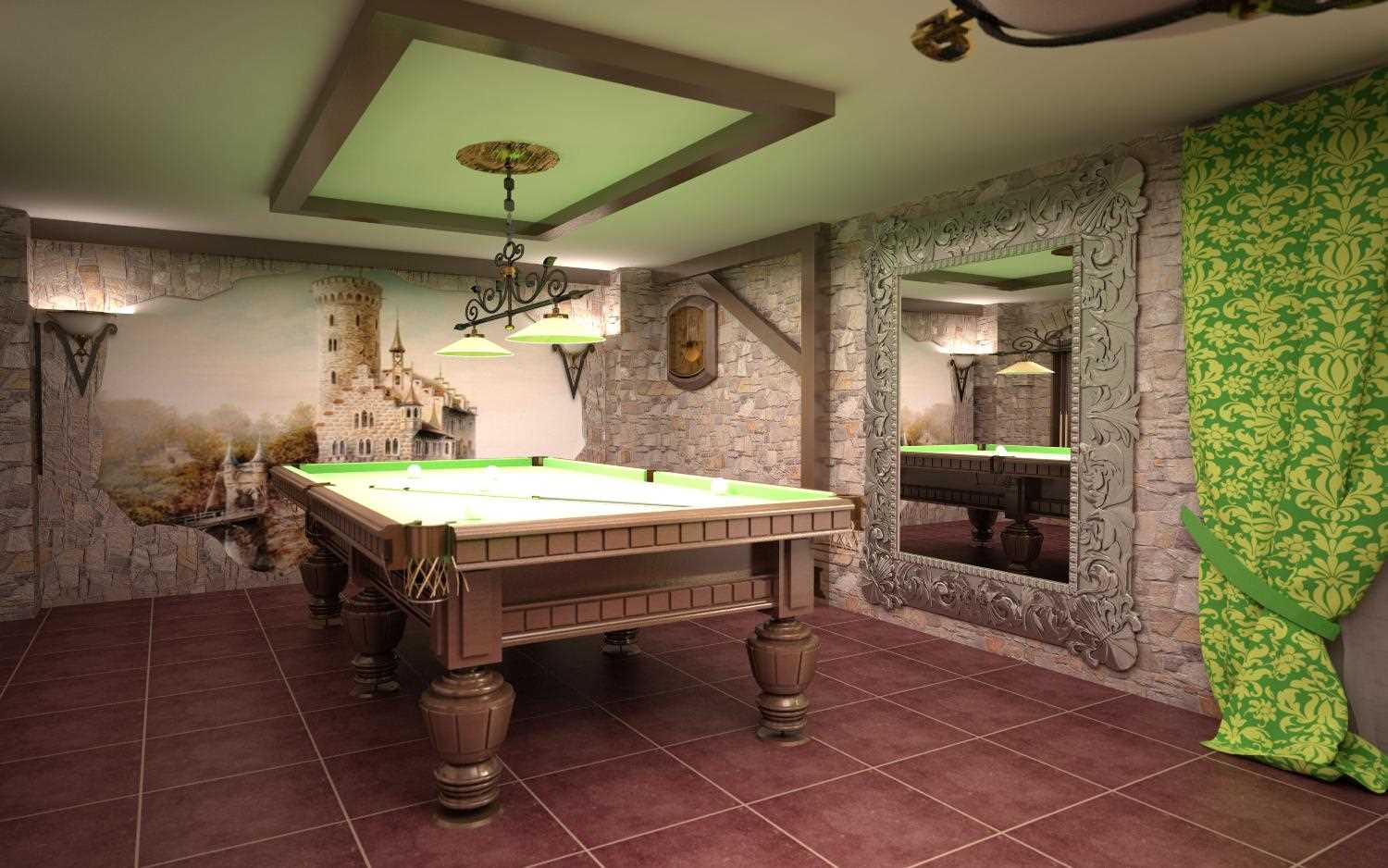 variant of a light billiard room design