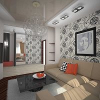 variante del design luminoso del soggiorno in una foto di casa privata
