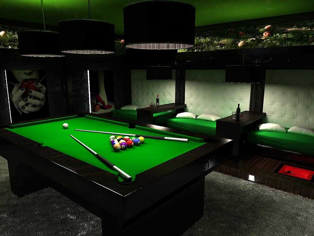 variant of a bright billiard room decor
