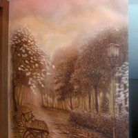 idea of ​​bright design of a house with wall painting photo