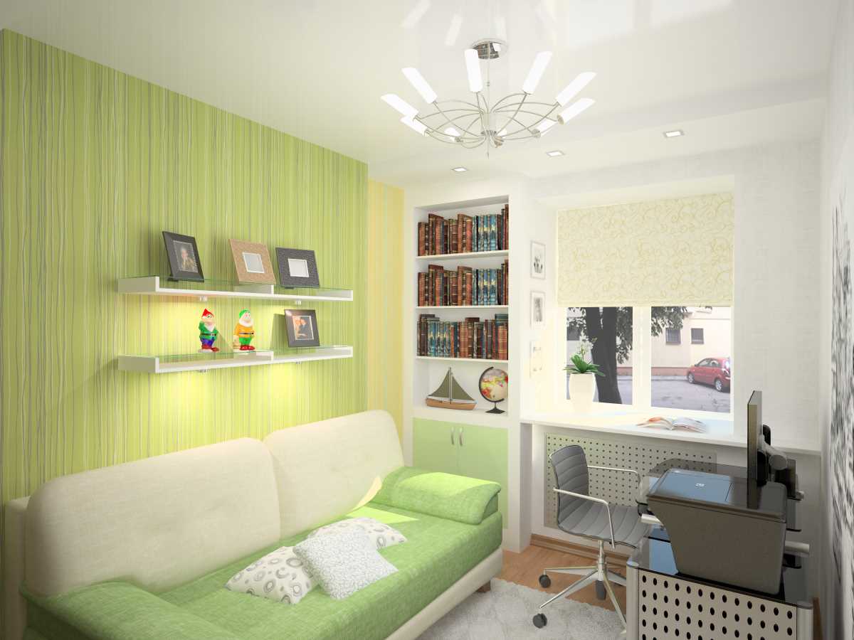 idea of ​​bright design of a small dorm room