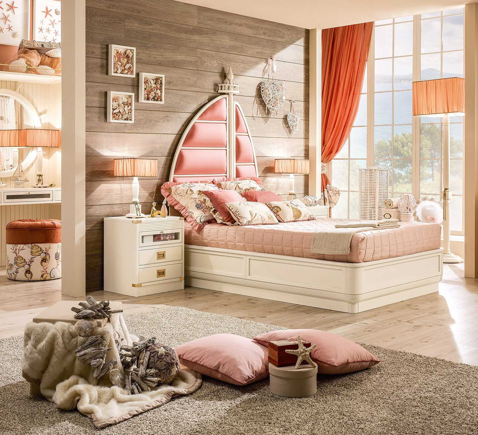 version of a beautiful design of a bedroom for a girl in a modern style