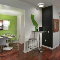 green application in beautiful photo room design