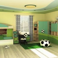 idea of ​​applying green color in a light interior of a photo room