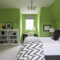 the idea of ​​applying green in a bright apartment design photo