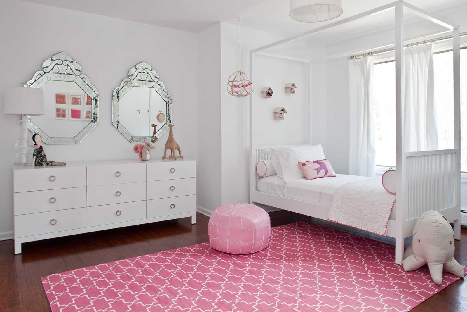 version of an unusual style of a bedroom for a girl in a modern style