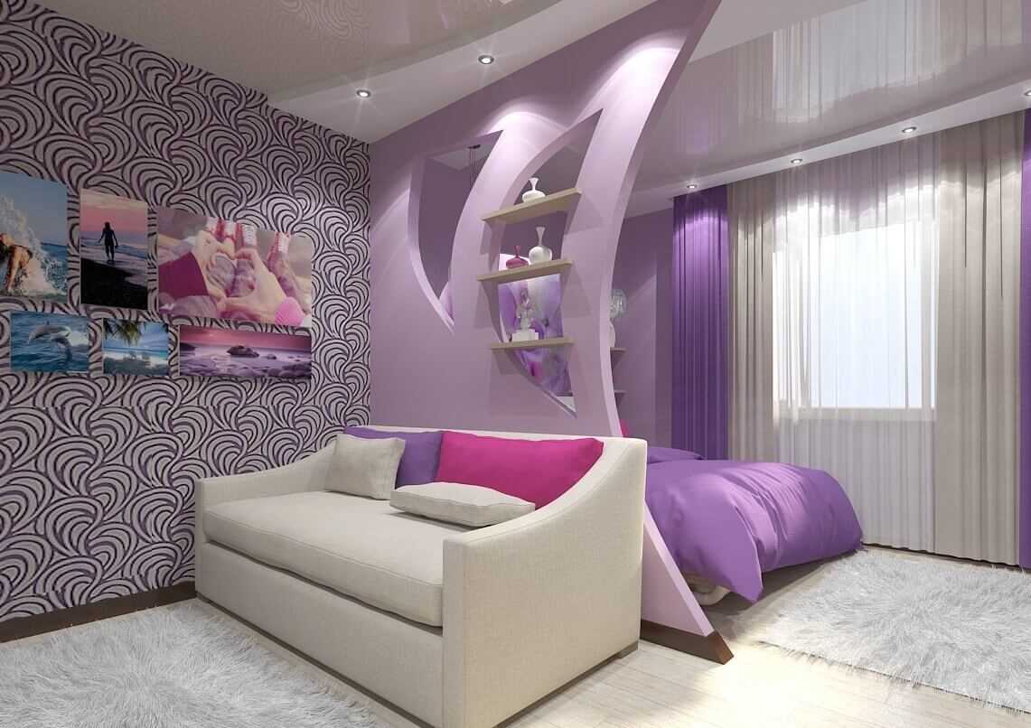 the idea of ​​a beautiful decor of a bedroom living room 20 sq.m.