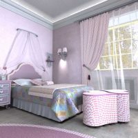 idée de design lumineux d'une chambre pour une fille 12 m² image