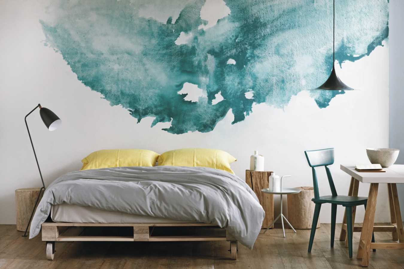 variante del bellissimo stile dell'appartamento con dipinti murali