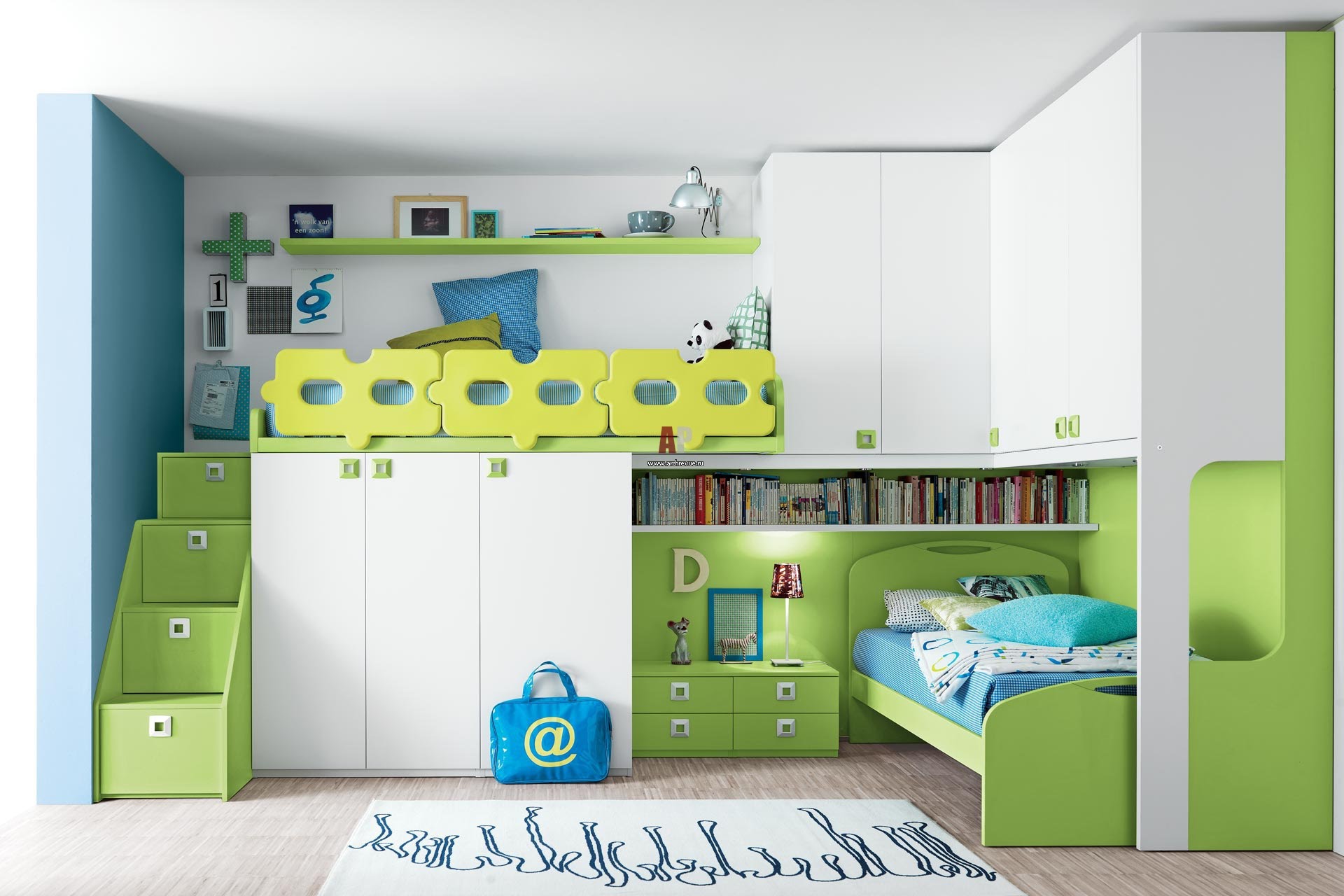 an example of a bright modern interior for children