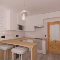 example of an unusual kitchen interior 8 sq.m photo