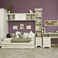 the idea of ​​a beautiful style of a bedroom for a girl in a modern photo style