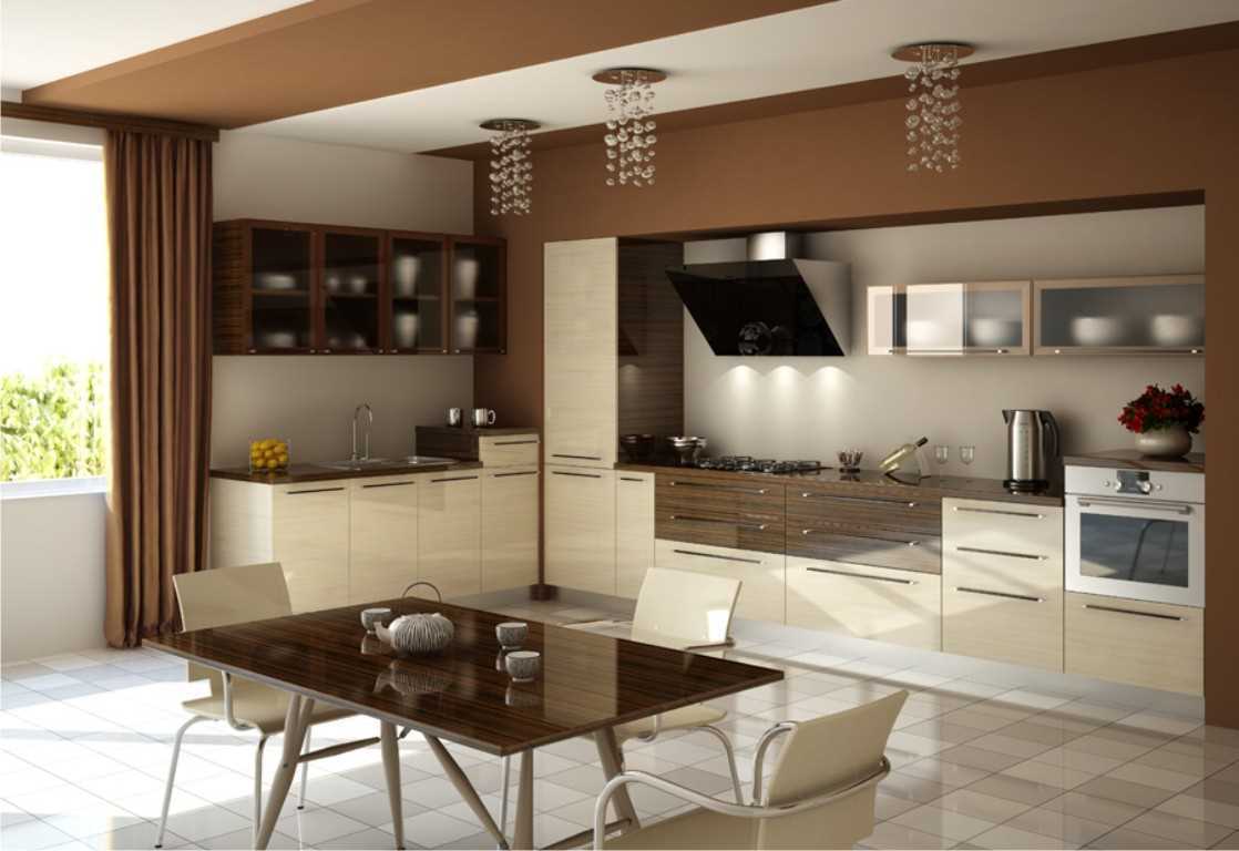 the idea of ​​an interesting beige color in the design of the apartment