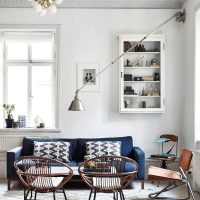 version of the unusual interior of the apartment in the Scandinavian style photo
