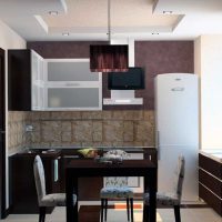 variant of a bright interior of the kitchen 9 sq.m photo