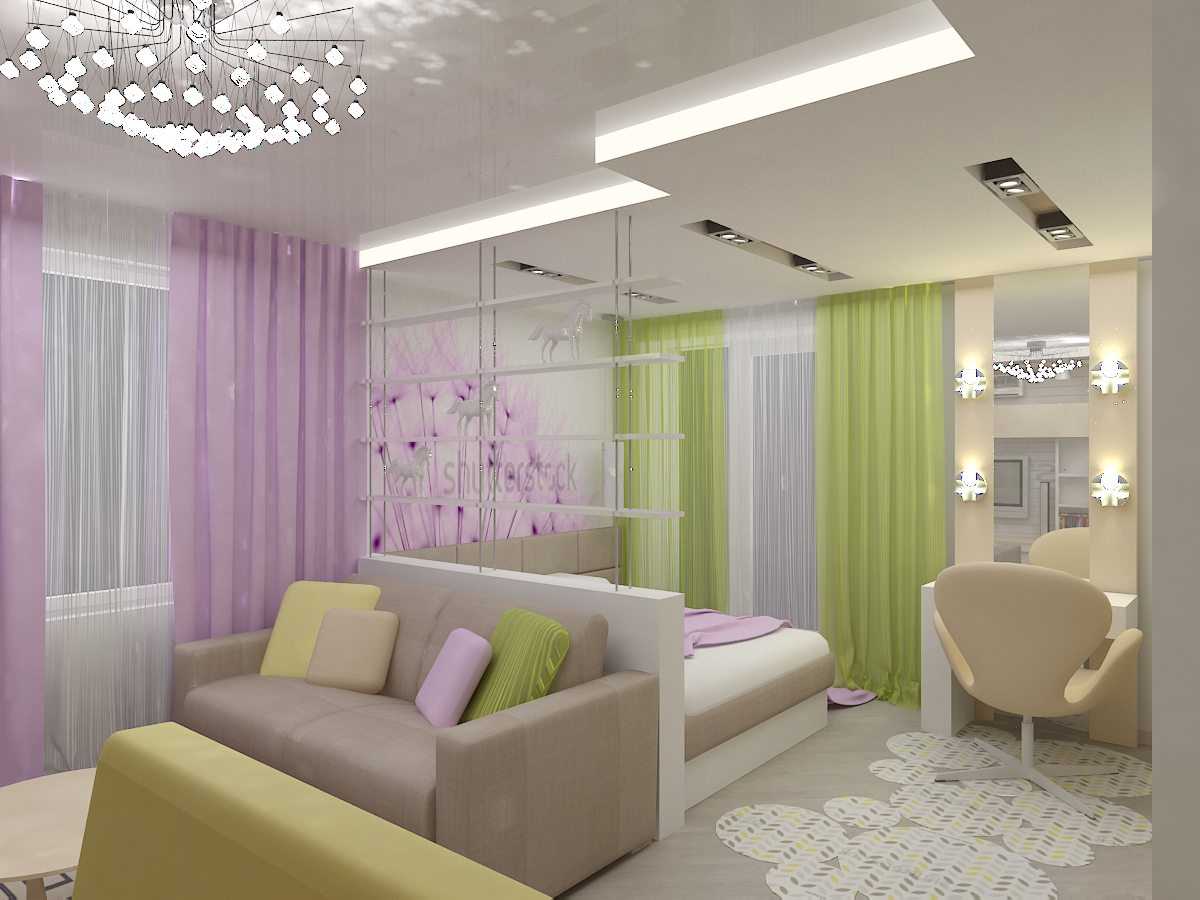 option d'une belle salle de séjour de style chambre à coucher 20 m²